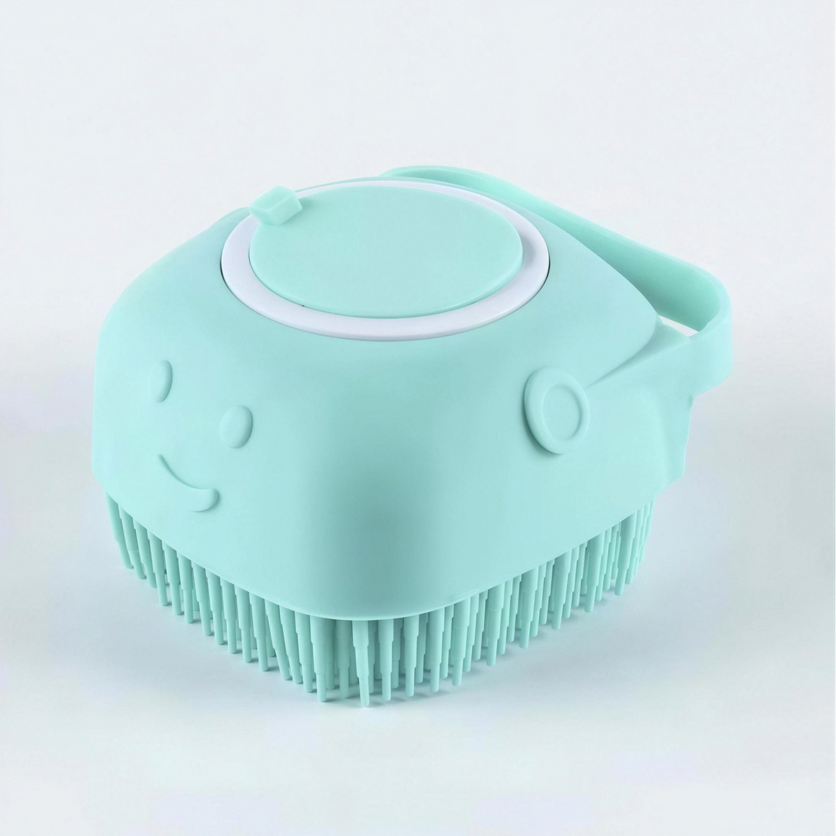 Square blue pet bath brush