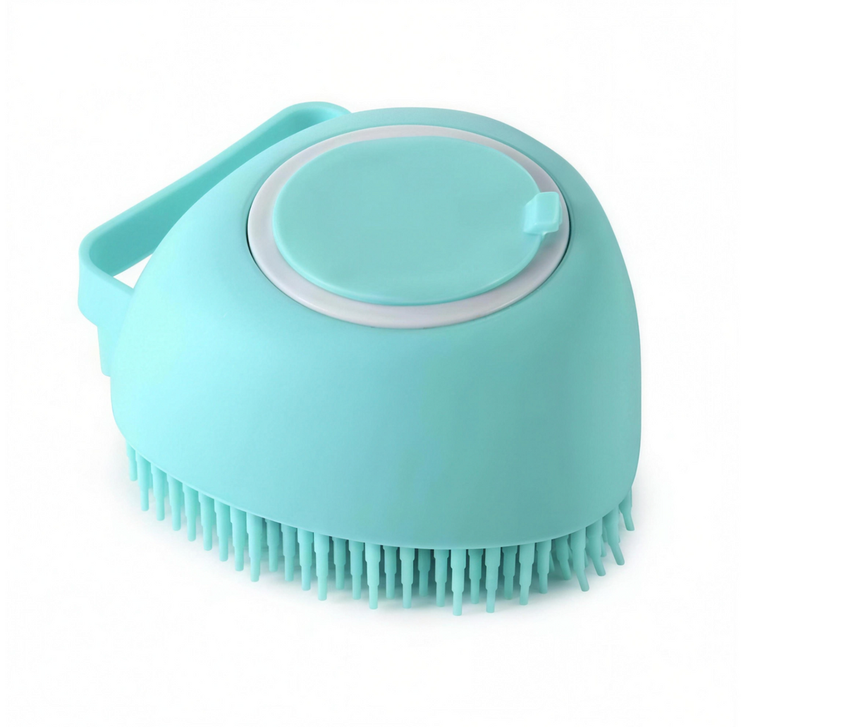 Heart-shaped blue pet bath brush