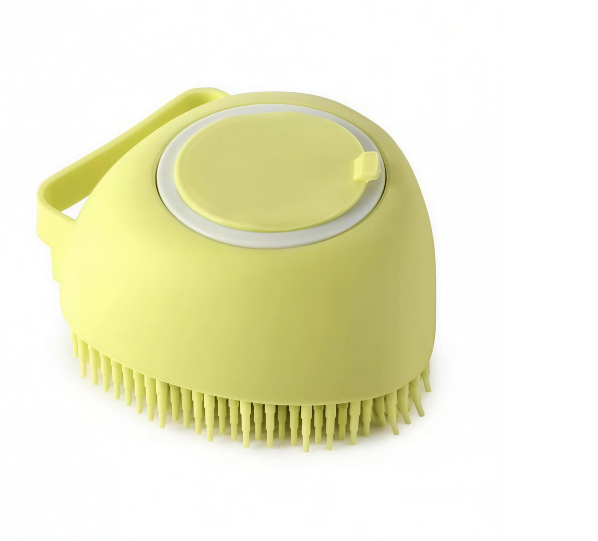 Heart-shaped yellow pet bath brush