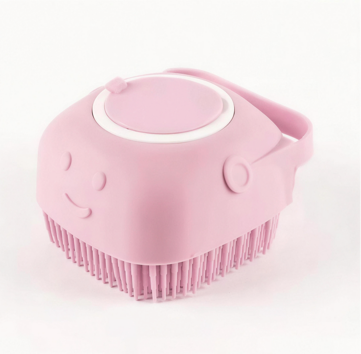 Square pink pet bath brush